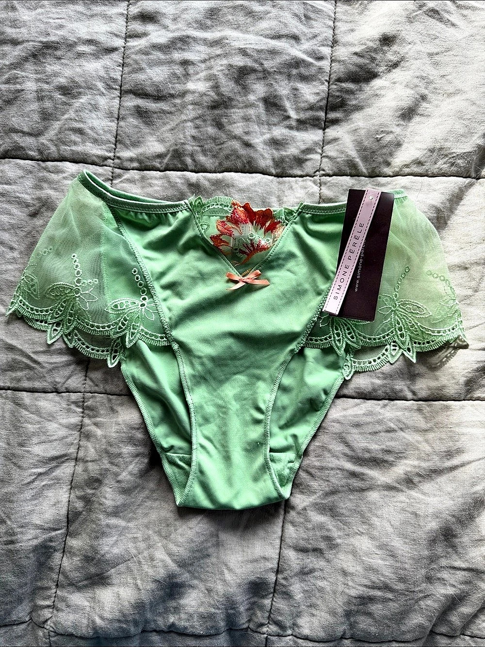 Simone Pérèle Delices Brief Floral Lace Panty Green Medium